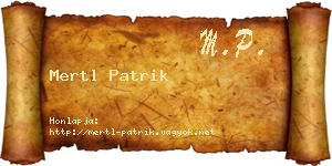 Mertl Patrik névjegykártya